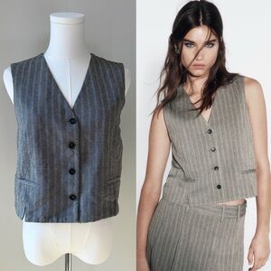 Zara Button Down Herringbone Vest